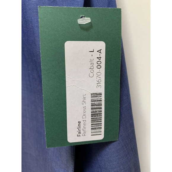 Fairline Stitch Fix Blue Dress Shirt Men Sz L Slim Fit Cobalt Button Up Work - Picture 6 of 9